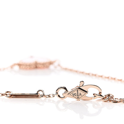 Van Cleef & Arpels 18K Rose Gold Carnelian Sweet Alhambra Heart Bracelet 4 of 7