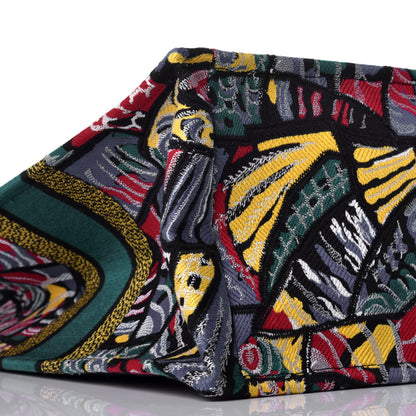 Christian Dior Canvas Embroidered Butterfly Book Tote Black Multicolor 7 of 8