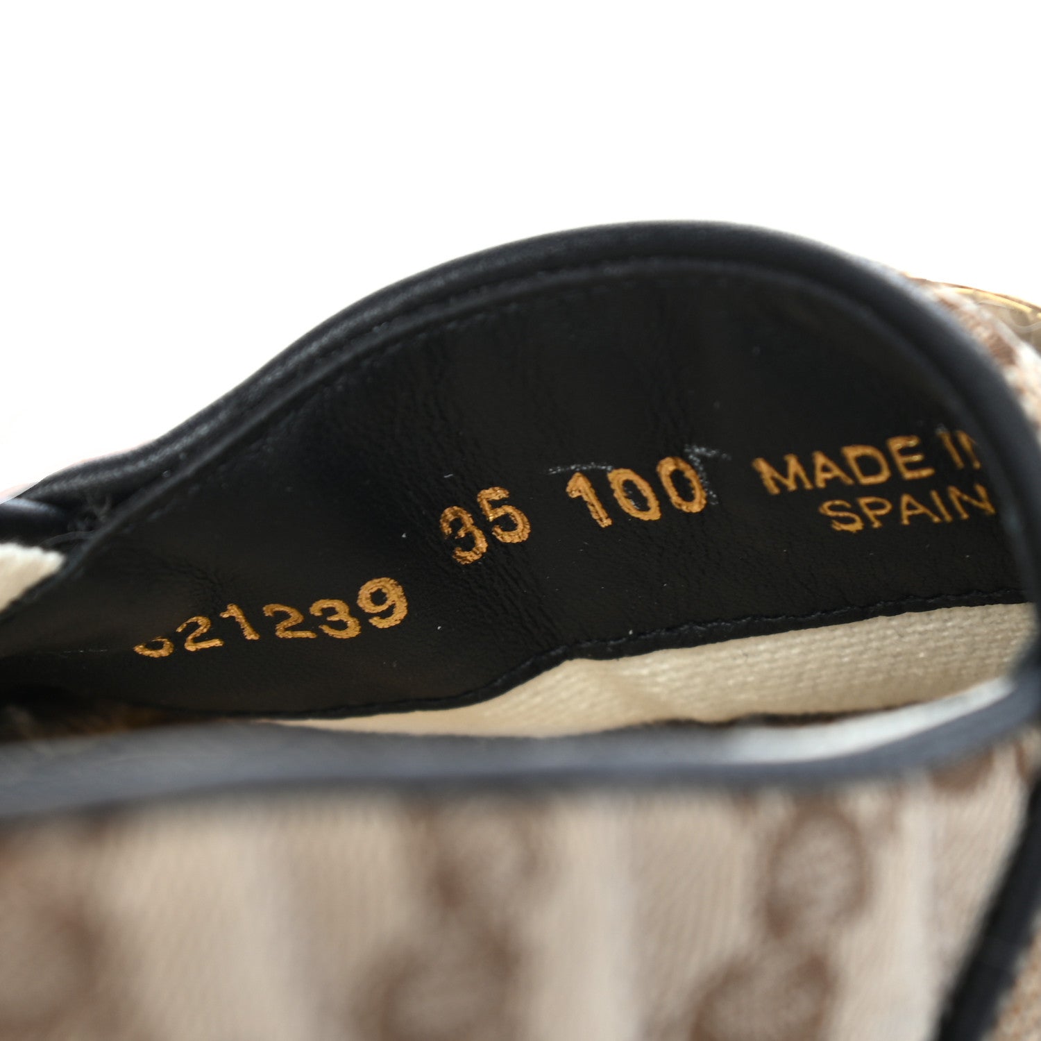 Gucci Monogram Matelasse Diagonal GG Marmont Espadrilles 35 Beige Ebony Black 9 of 9
