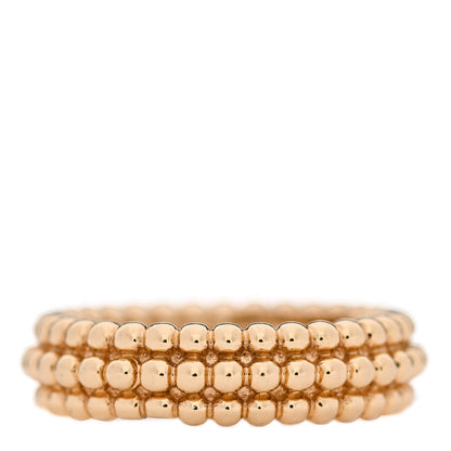 Van Cleef & Arpels 18K Yellow Gold Perlee Pearls of Gold 3 Row Ring 52 6 3 of 5