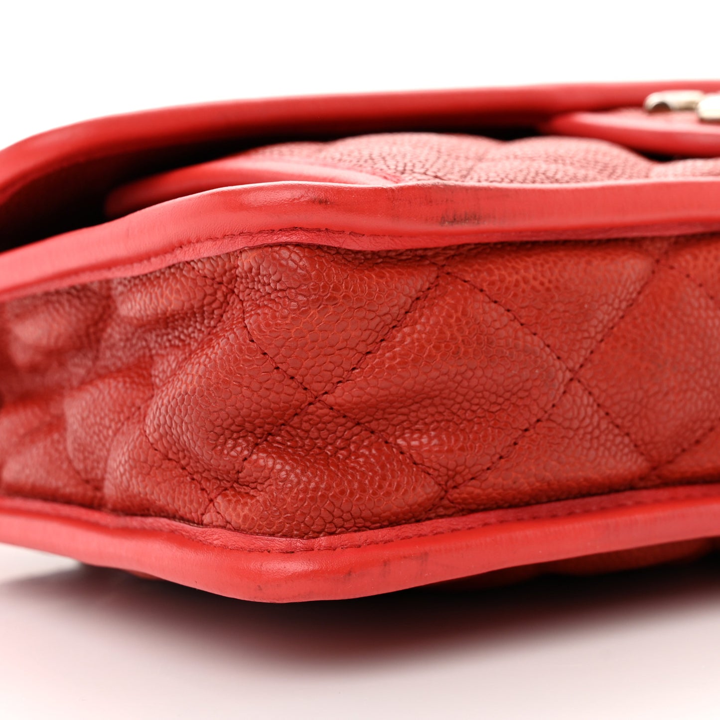 Caviar Quilted Medium French Riviera Flap Red
