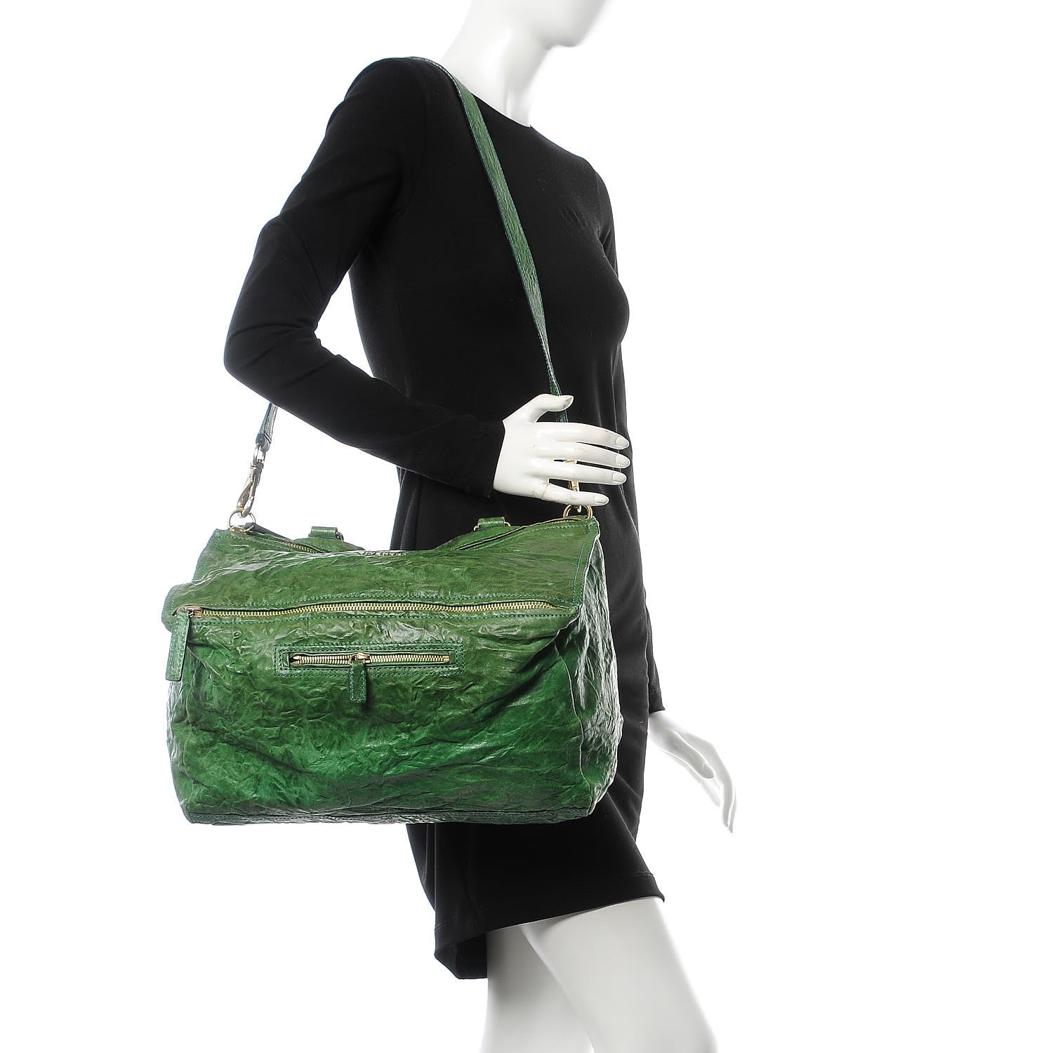 Givenchy Tumbled Sheepskin Large Pandora Emerald 2 of 15