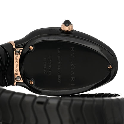 Bulgari 18K Rose Gold Ceramic 35mm Serpenti Tubogas Quartz Watch Black 4 of 5