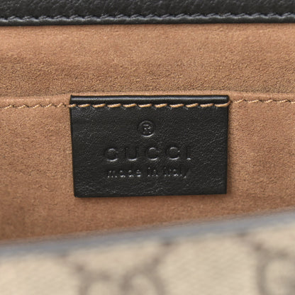 Gucci GG Supreme Monogram Calfskin Small Padlock Shoulder Bag Beige Black Cuir 6 of 11