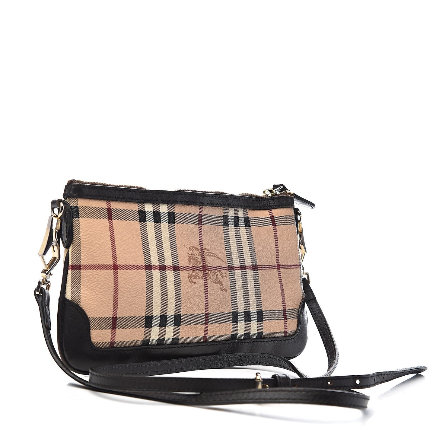 Haymarket Check Small Peyton Crossbody Clutch Bag Chocolate