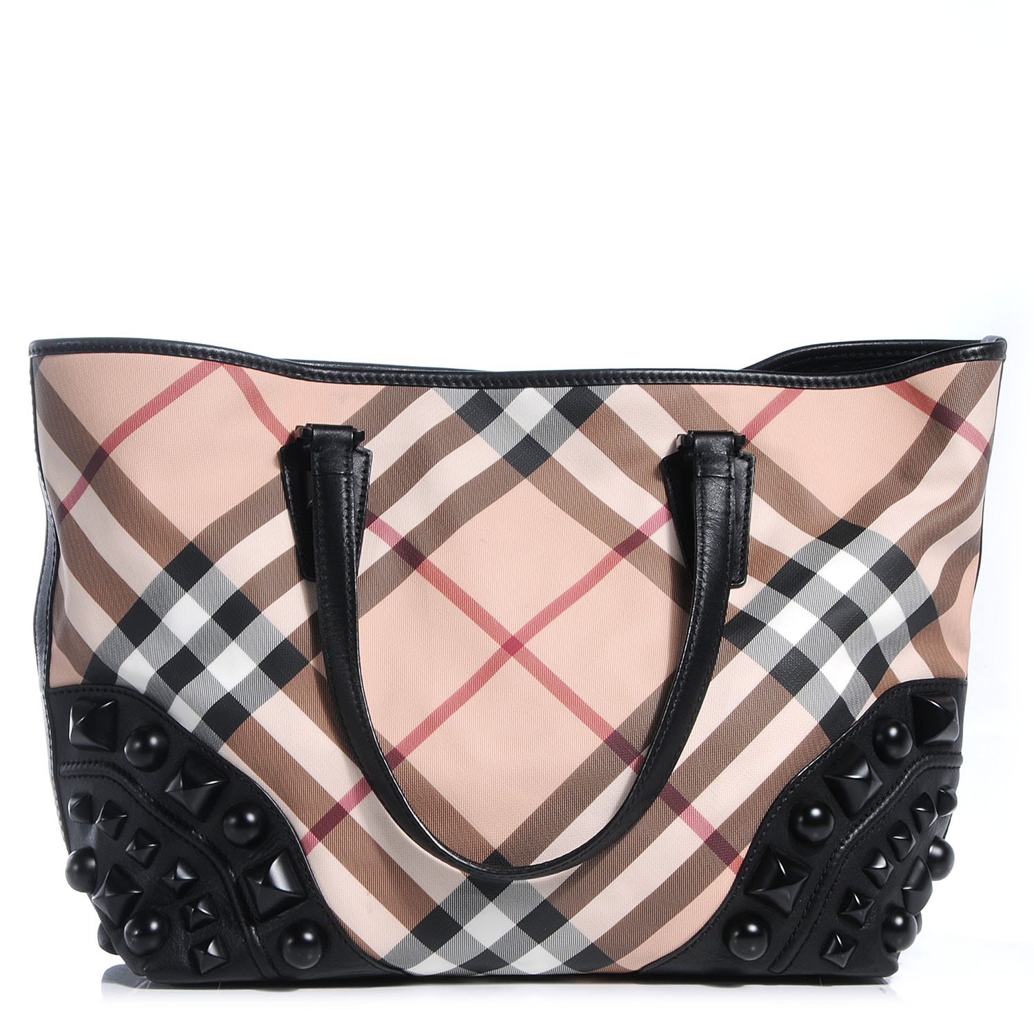 Burberry Nova Check Mega Stud Nickie Tote Black 1 of 11