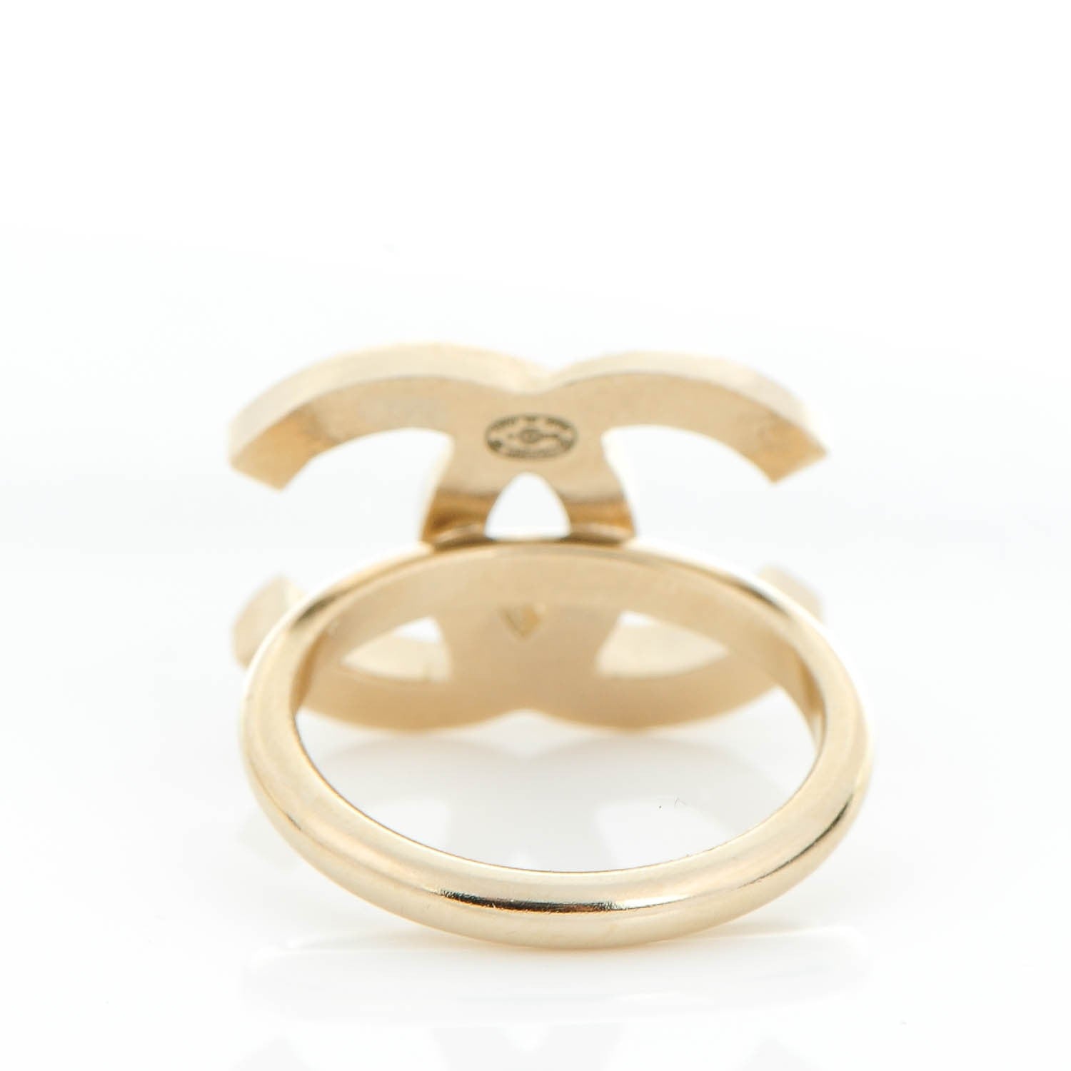Chanel Crystal CC Ring 6 Gold 3 of 5