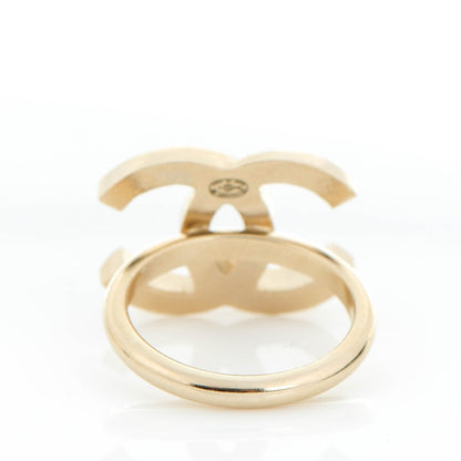 Chanel Crystal CC Ring 6 Gold 3 of 5