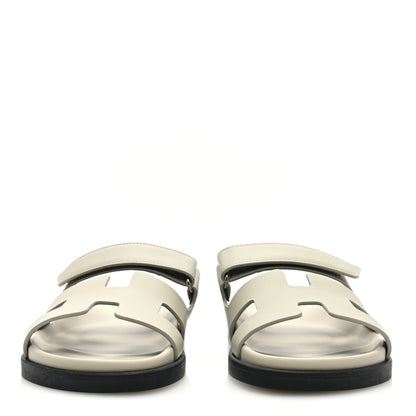 Hermes Calfskin Womens Chypre Sandals 39.5 Beige Esquisse 2 of 9