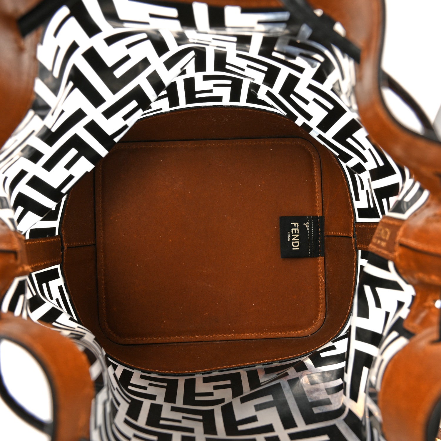 Fendi TPU FF Vitello Aura F is Fendi Grande Mon Tresor Bucket Bag Black Cuoio 5 of 10