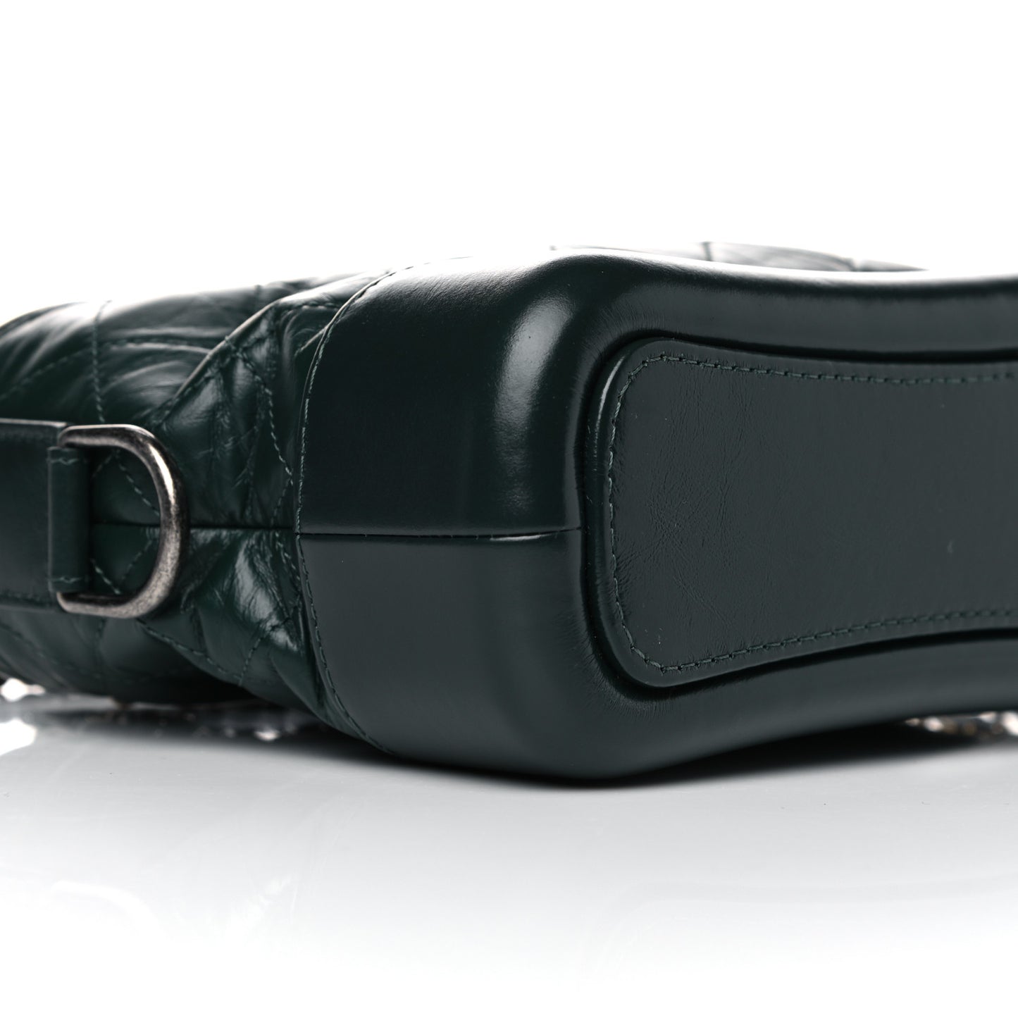 Aged Calfskin Quilted Small Gabrielle Hobo Dark Green