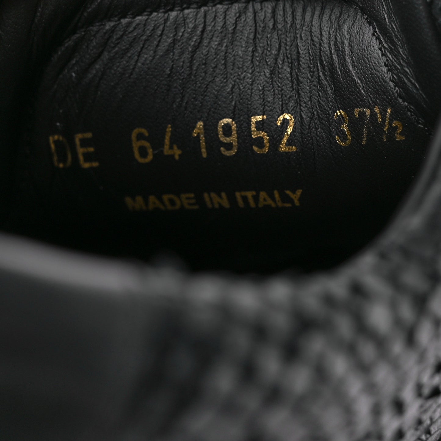 Calfskin Python Effect Andy Low Top Sneakers 37.5 Black