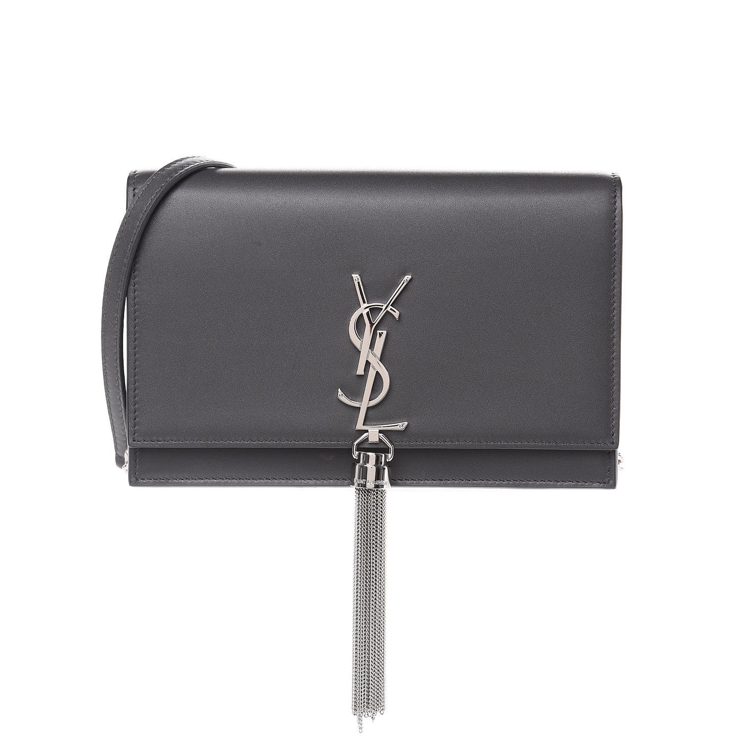 Saint Laurent Smooth Calfskin Classic Monogram Kate Tassel Chain Wallet Asphalt 1 of 13