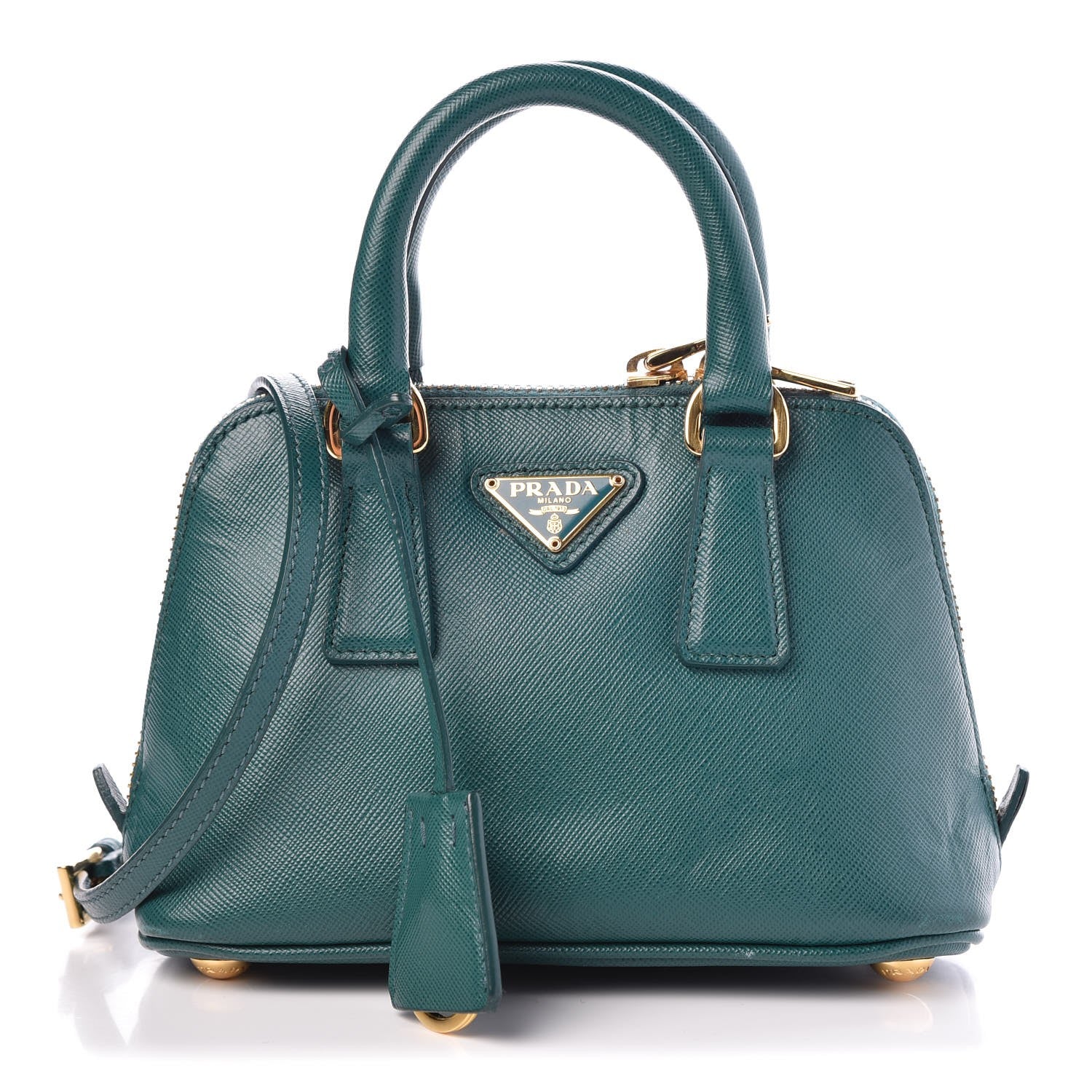 Prada Saffiano Lux Mini Promenade Tote Ottanio 1 of 11