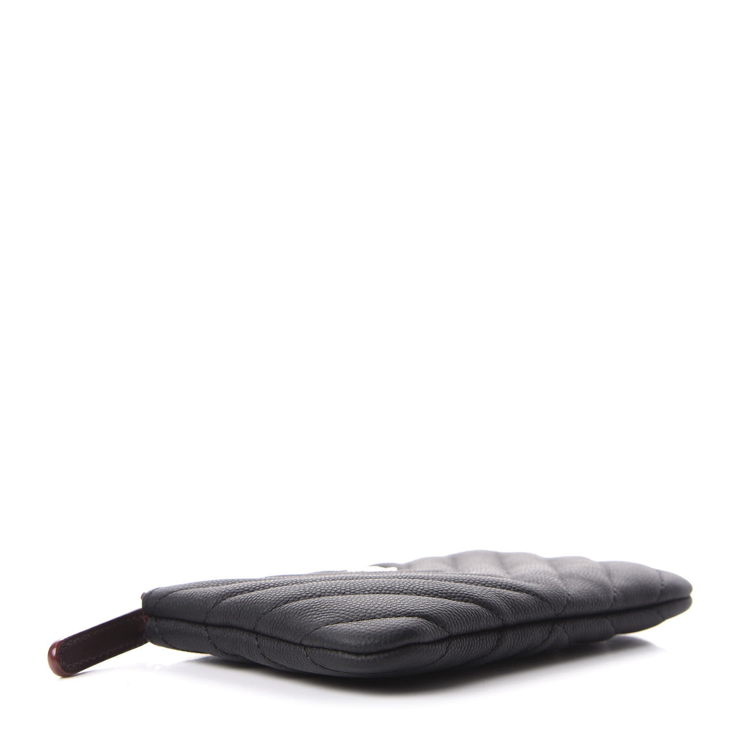 Chanel Caviar Chevron Quilted Small Cosmetic Case Black 4 of 11