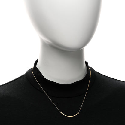 Tiffany 18K Yellow Gold Small T Smile Pendant Necklace 2 of 5