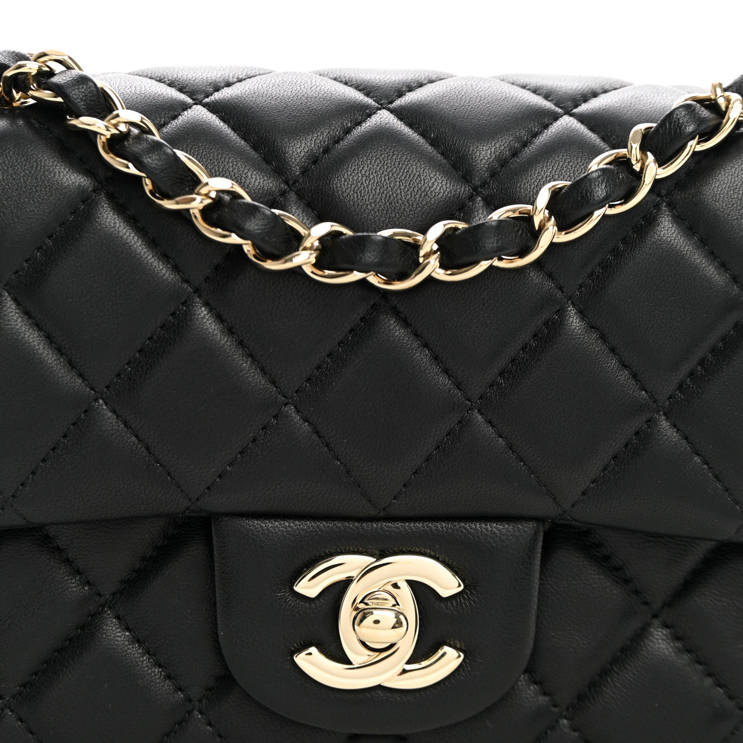 Chanel Lambskin Quilted Mini Rectangular Flap Black 8 of 11