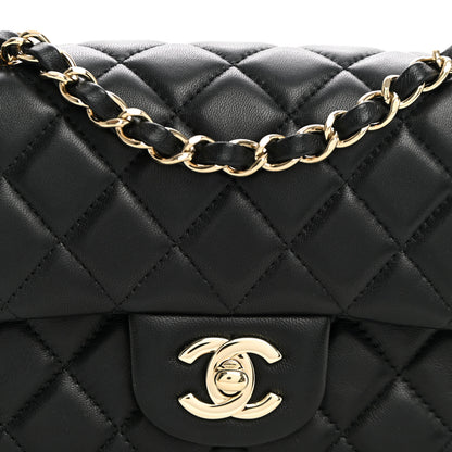 Chanel Lambskin Quilted Mini Rectangular Flap Black 8 of 11
