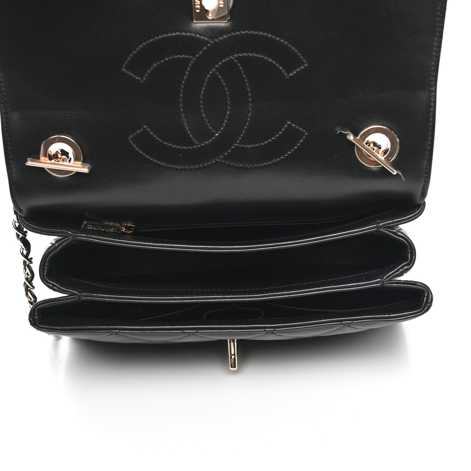 Chanel Lambskin Quilted Small Trendy CC Dual Handle Flap Bag Black 8 of 12