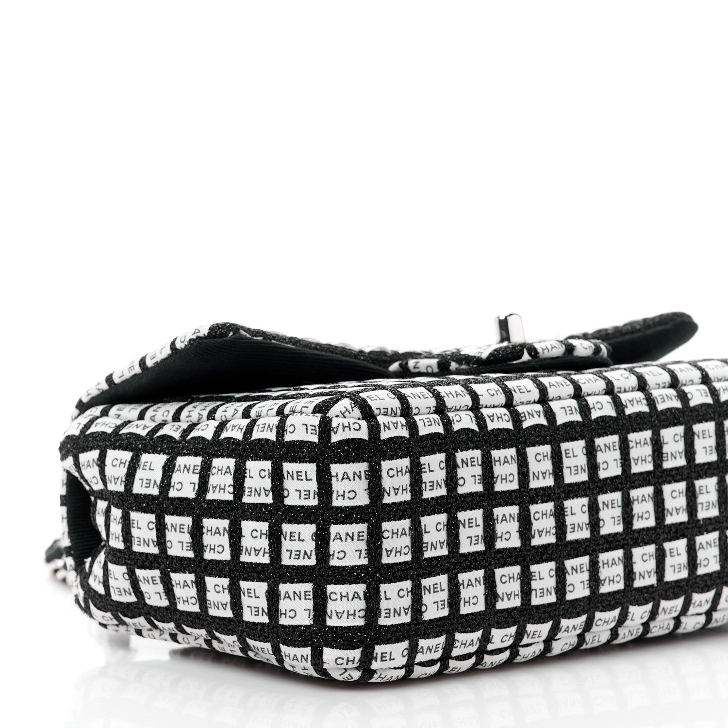 Chanel Ribbon Tweed Mini Rectangular Flap Black Ivory 10 of 12
