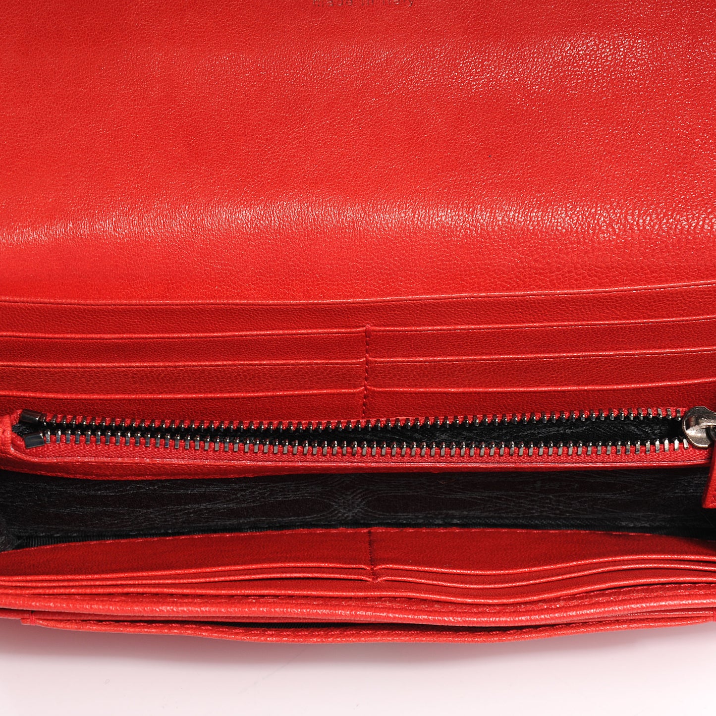 Leather PS1 Continental Wallet Bright Red