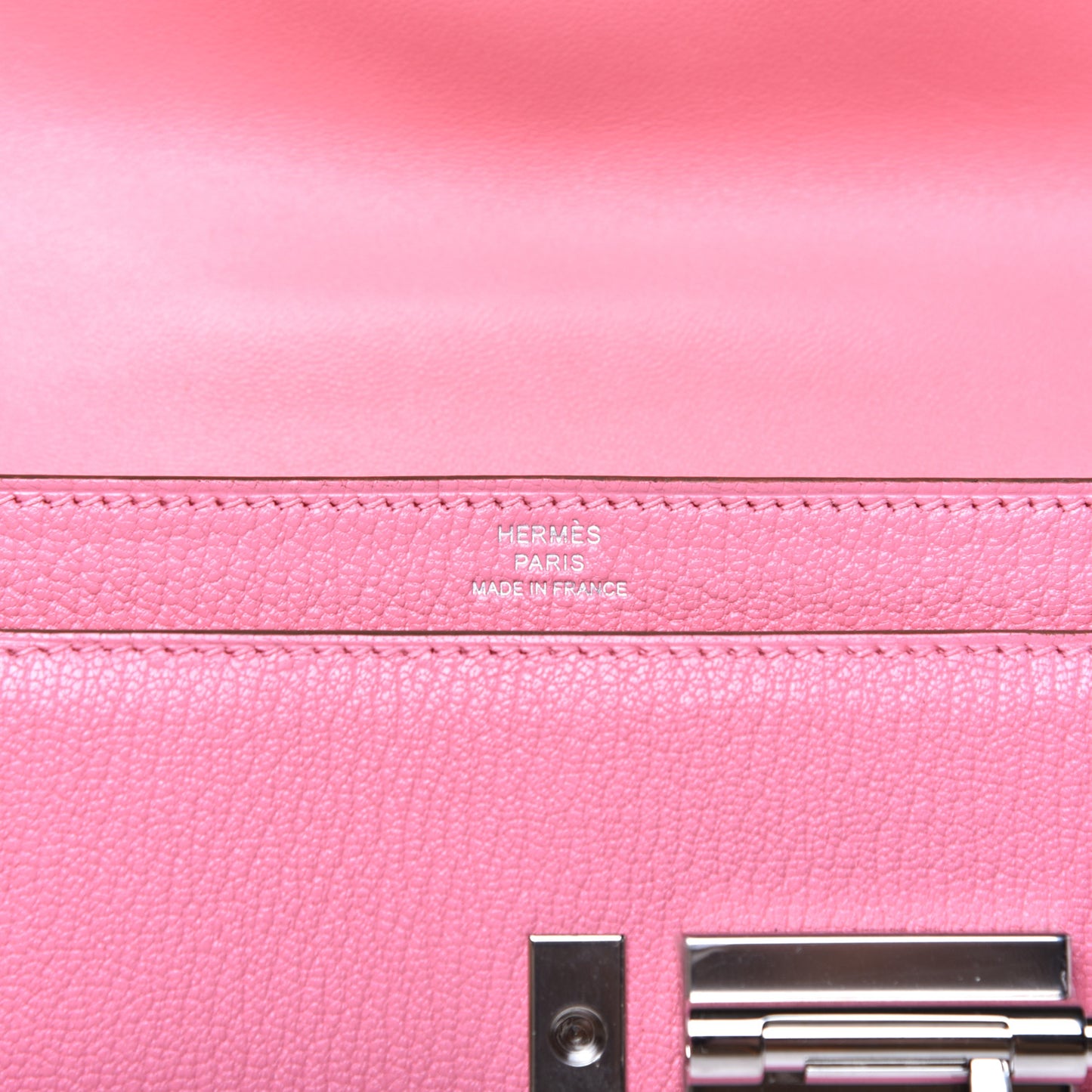Chevre Mysore Mini Verrou Large Strap Bag Rose Confetti White