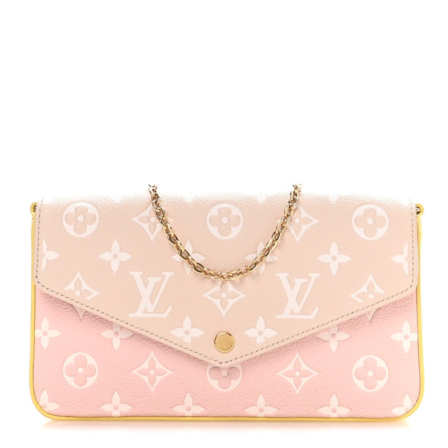 Louis Vuitton Empreinte Spring in the City Felicie Pochette Chain Wallet Pink Beige Yellow 1 of 9