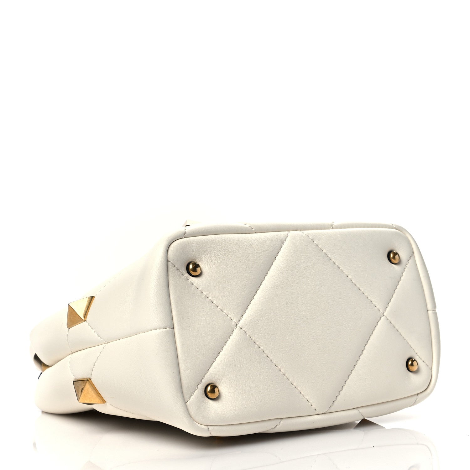 Valentino Garavani Nappa Small Roman Stud The Handle Bag Ivory 4 of 9