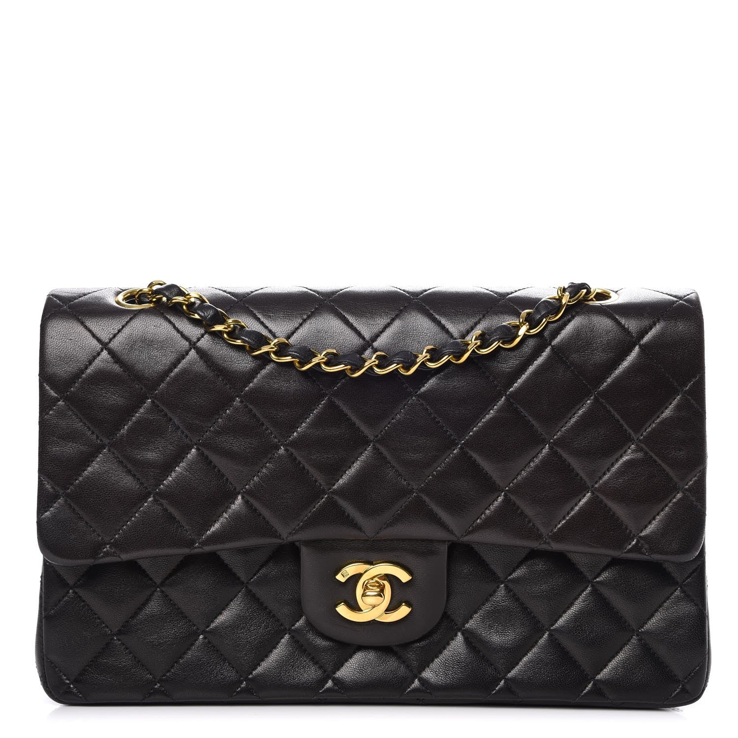 Chanel Lambskin Quilted Medium Double Flap Black 1 of 15
