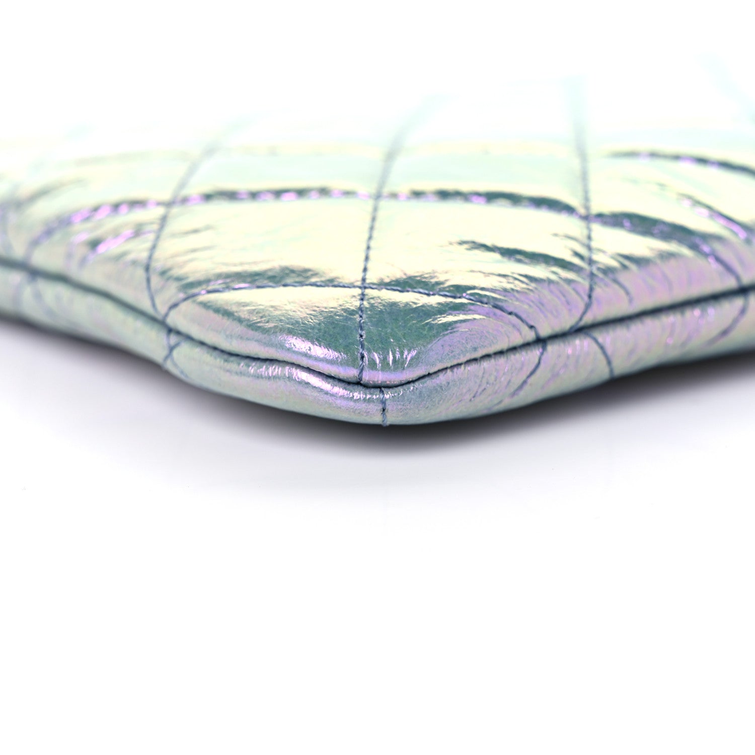 Chanel Iridescent Crumpled Calfskin CC Ripples Medium Cosmetic Case Purple 8 of 10