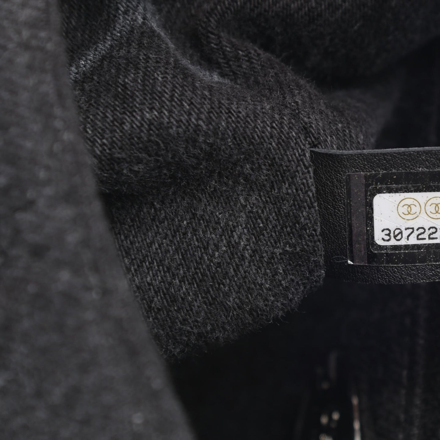 Denim CC Quilted Mini Square Flap Black