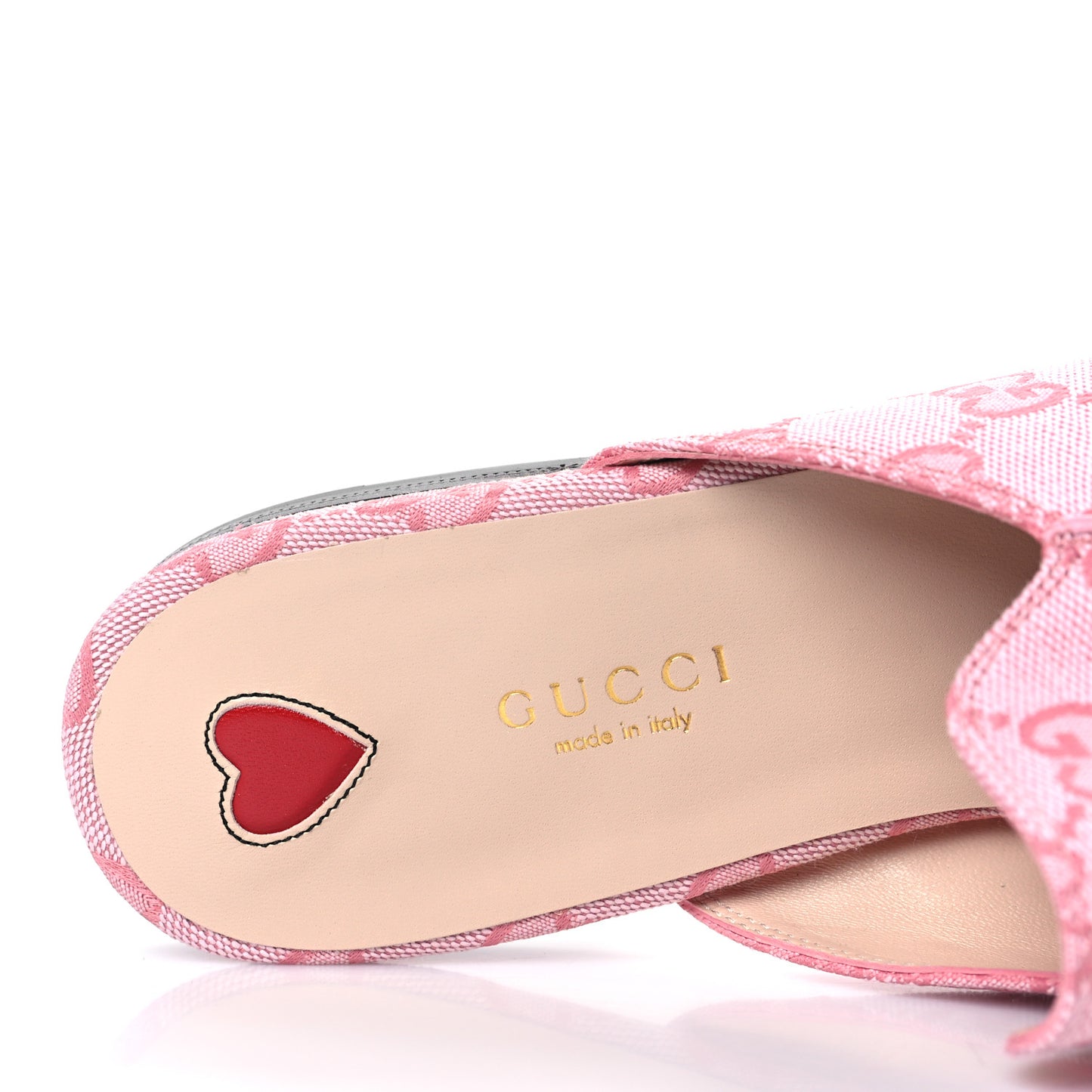 Canvas GG Monogram Nappa Womens Princetown Slippers 40 Cotton Candy Dark Cotton Candy Wild Rose