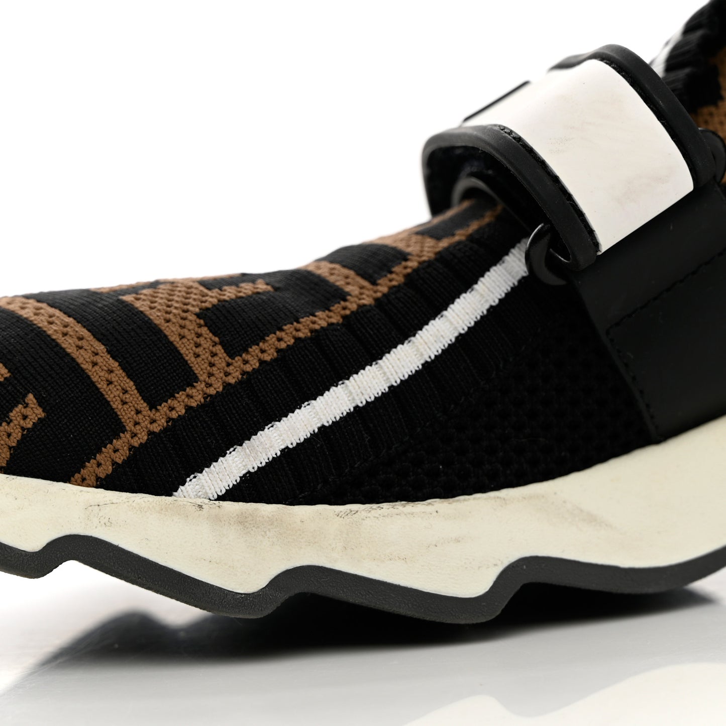 Stretch Yarn FF Stiff Band Rockoko Sneakers 37.5 Black White Tobacco