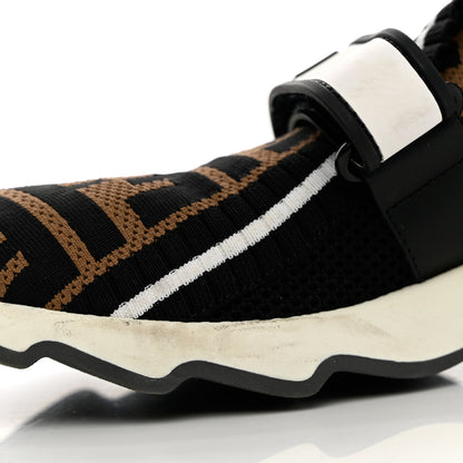 Fendi Stretch Yarn FF Stiff Band Rockoko Sneakers 37.5 Black White Tobacco 8 of 19