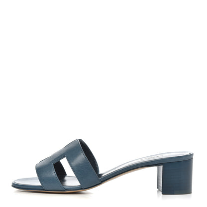 Hermes Calfskin Oasis Sandals 36 Bleu Velvet 1 of 9