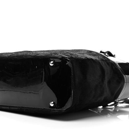 Chanel Patent Pony Hair Quilted Small Paris Biarritz Tote Black 10 of 12