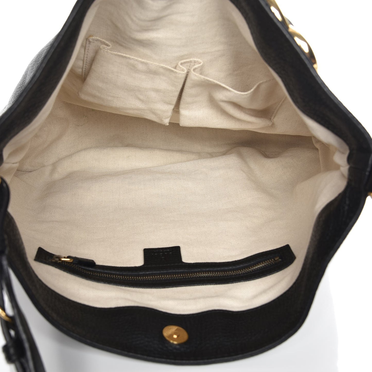 Calfskin Large Ride Shoulder Bag Black