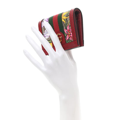 Gucci GG Supreme Monogram Flora Web Ophidia Card Case Red 2 of 8