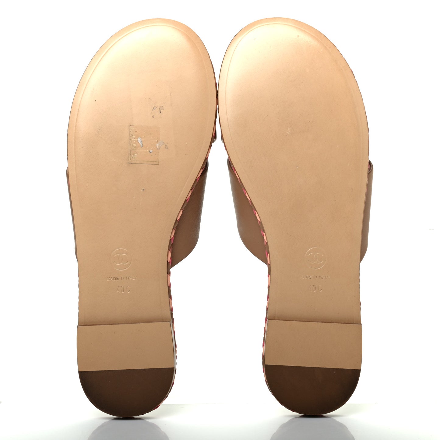 Lambskin Mule Sandals 40 Light Brown