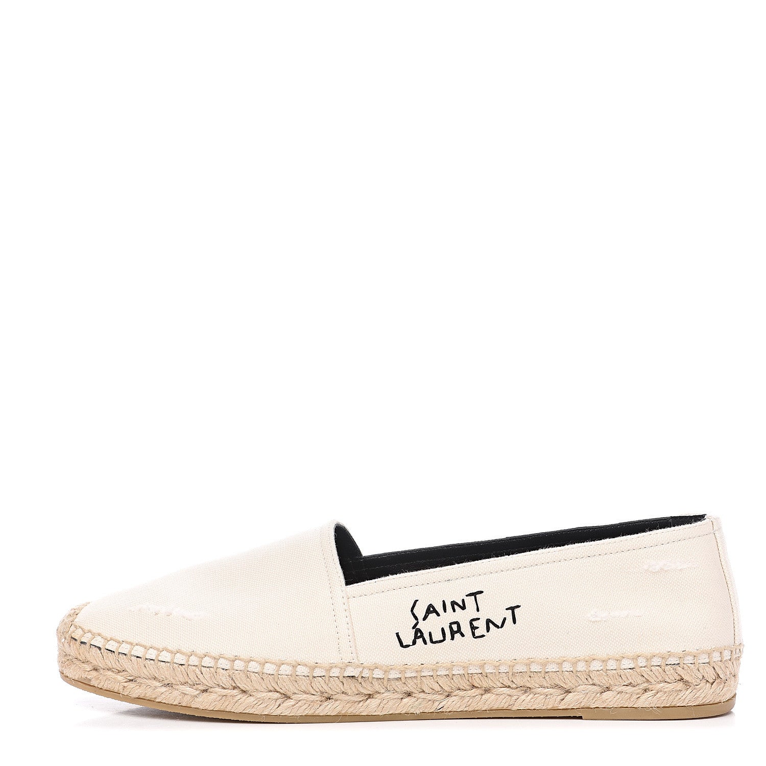 Saint Laurent Canvas Nappa Elba Light Logo Embroidered Espadrilles 41 Panna 1 of 8