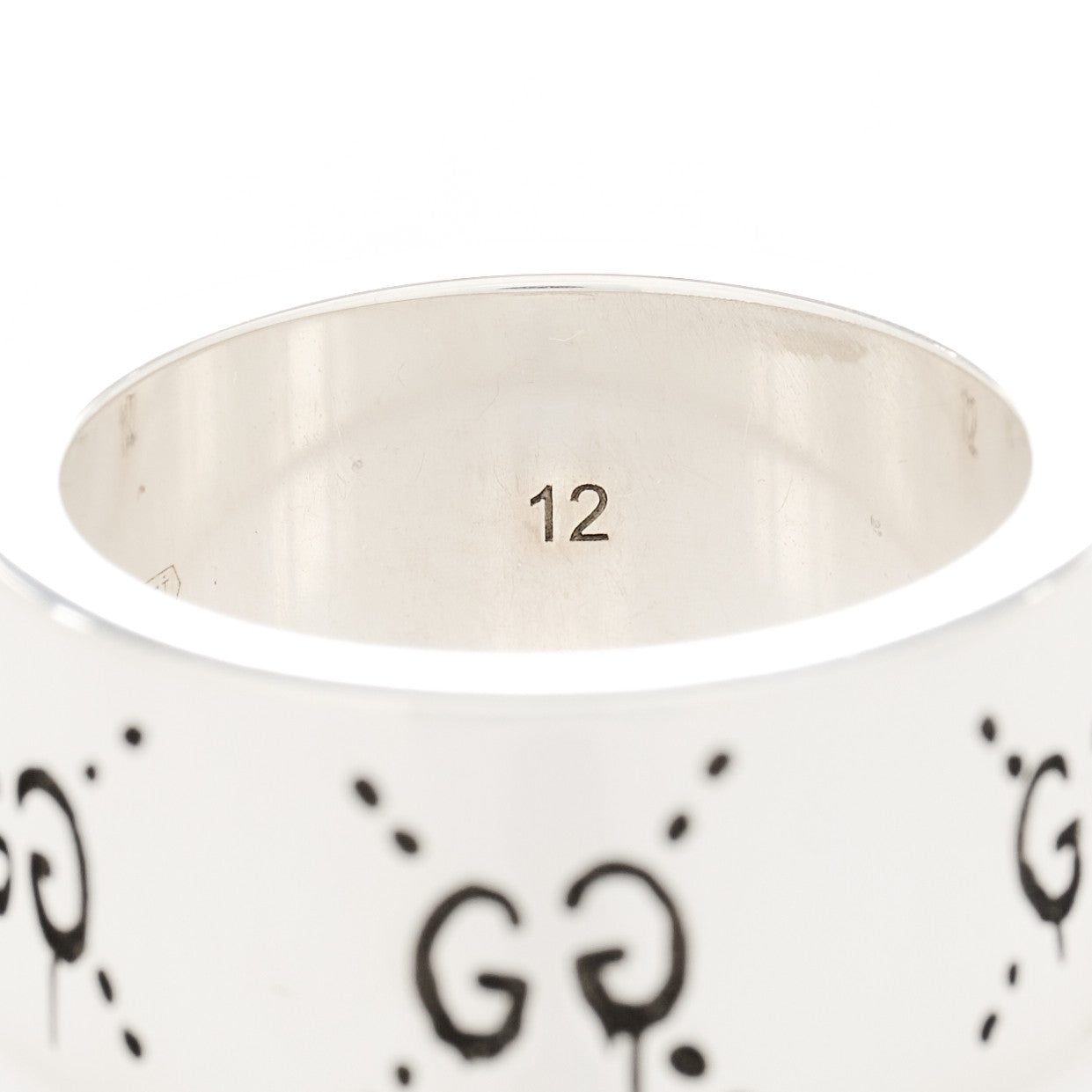 Gucci Sterling Silver GucciGhost Hamlet Skull Ring 51 5.75 4 of 8