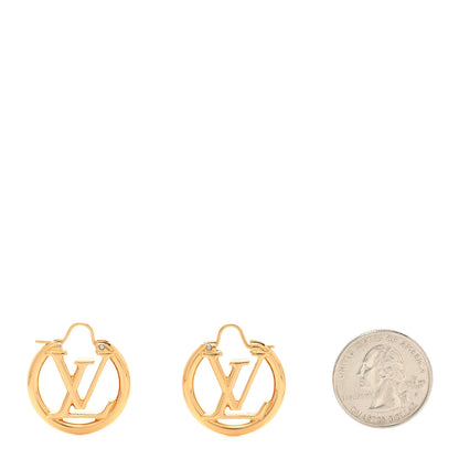 Louis Vuitton Metal Small Louise Hoop Earrings Gold 2 of 4