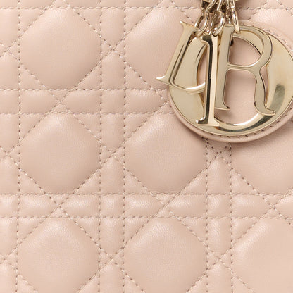 Christian Dior Lambskin Cannage Medium Lady Dior Beige 8 of 11