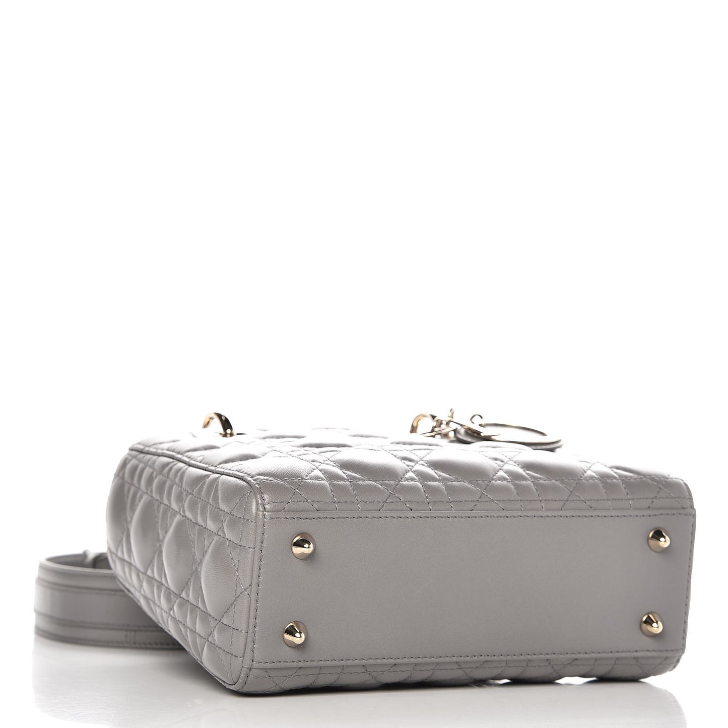 Lambskin Cannage Small Lucky Badges My Lady Dior Grey