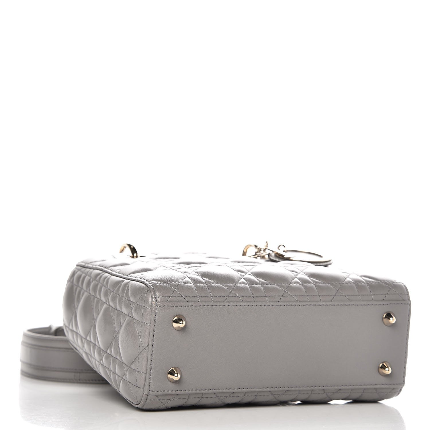 Christian Dior Lambskin Cannage Small Lucky Badges My Lady Dior Grey 4 of 8