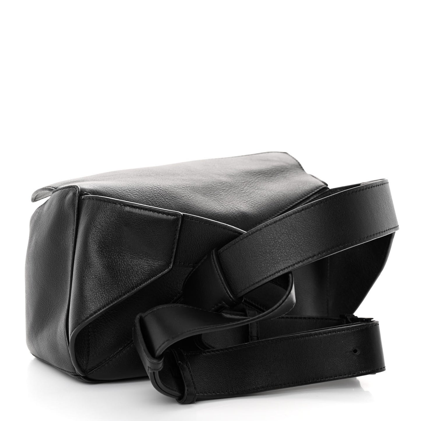 Calfskin Pansies Small Puzzle Bumbag Black