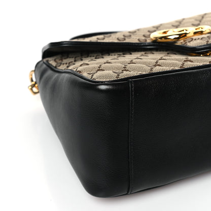 Gucci Monogram Azalea Calfskin Matelasse Diagonal Small GG Marmont Top Handle Shoulder Bag Beige Ebony Black 8 of 9