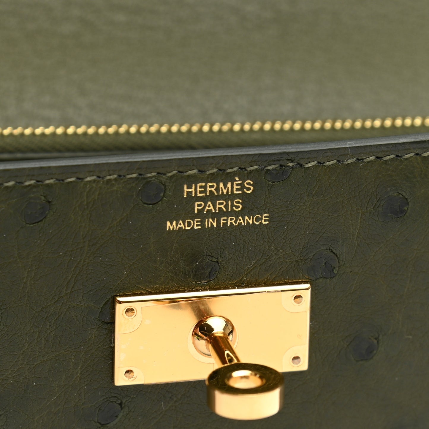 Ostrich Kelly Wallet To Go Vert Veronese