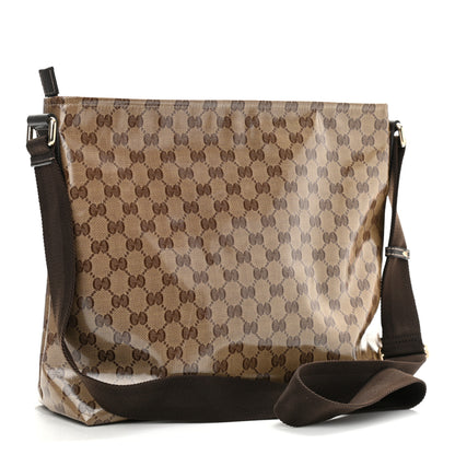 Gucci Crystal Monogram Large Flat Messenger Bag Dark Brown 3 of 10