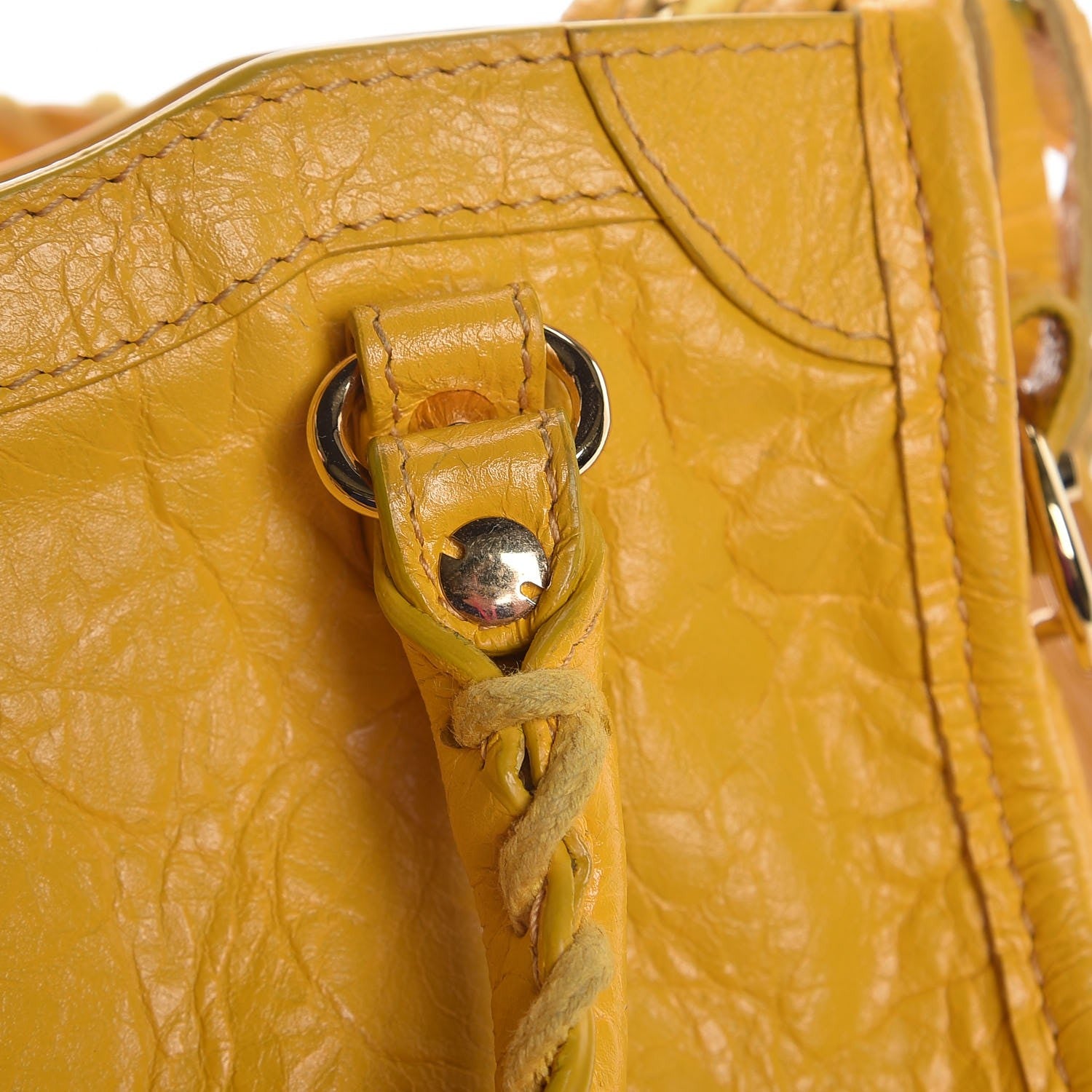 Balenciaga Agneau Classic Gold Hardware Nano City Jaune Epi 14 of 16